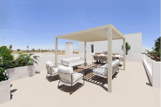 Villa in Los Alcazares zu verkaufen, Espace de vie 164 m², Zustand Erstbezug, Terrain 274 m², 3 Chambres &agrave; coucher, 2 Badezimmer, Pool, ref.: HA-LAN-451-E02-10