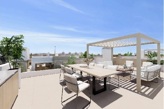 Villa in Los Alcazares zu verkaufen, Espace de vie 164 m², Zustand Erstbezug, Terrain 274 m², 3 Chambres &agrave; coucher, 2 Badezimmer, Pool, ref.: HA-LAN-451-E02-11