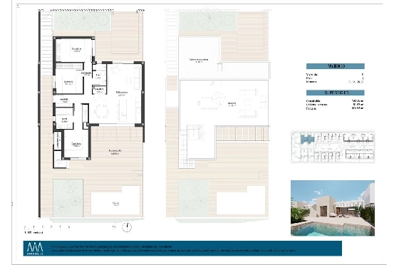 Villa in Los Alcazares zu verkaufen, Espace de vie 164 m², Zustand Erstbezug, Terrain 274 m², 3 Chambres &agrave; coucher, 2 Badezimmer, Pool, ref.: HA-LAN-451-E02-17