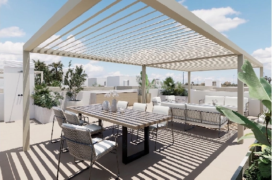 Villa in Los Alcazares zu verkaufen, Espace de vie 197 m², Zustand Erstbezug, Terrain 356 m², 3 Chambres &agrave; coucher, 3 Badezimmer, Pool, ref.: HA-LAN-451-E03-16