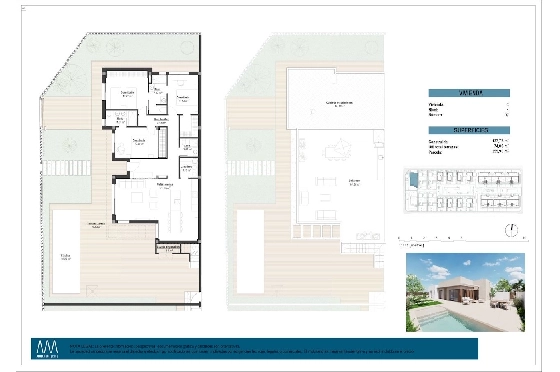 Villa in Los Alcazares zu verkaufen, Espace de vie 197 m², Zustand Erstbezug, Terrain 356 m², 3 Chambres &agrave; coucher, 3 Badezimmer, Pool, ref.: HA-LAN-451-E03-21