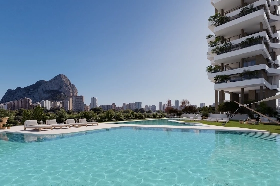 Etagen Apartment in Calpe zu verkaufen, Espace de vie 133 m², Zustand Erstbezug, + fussboden, Klimaanlage, 3 Chambres &agrave; coucher, 2 Badezimmer, Pool, ref.: HA-CAN-160-A02-1