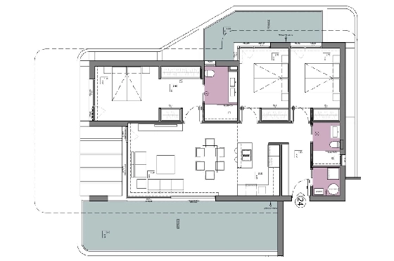 Etagen Apartment in Calpe zu verkaufen, Espace de vie 133 m², Zustand Erstbezug, + fussboden, Klimaanlage, 3 Chambres &agrave; coucher, 2 Badezimmer, Pool, ref.: HA-CAN-160-A02-16