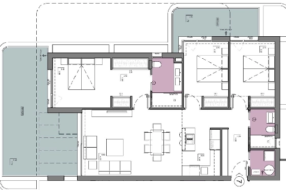Etagen Apartment in Calpe zu verkaufen, Espace de vie 133 m², Zustand Erstbezug, + fussboden, Klimaanlage, 3 Chambres &agrave; coucher, 2 Badezimmer, Pool, ref.: HA-CAN-160-A02-17
