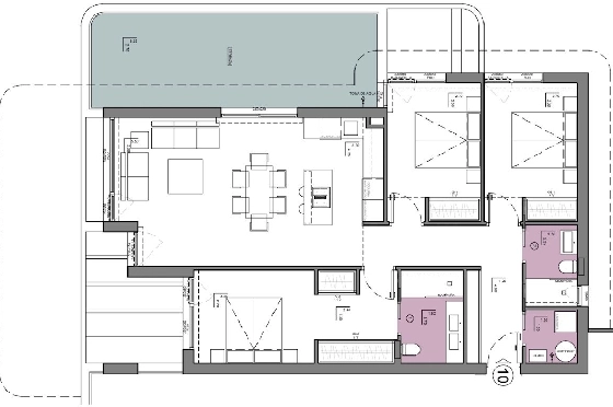 Etagen Apartment in Calpe zu verkaufen, Espace de vie 133 m², Zustand Erstbezug, + fussboden, Klimaanlage, 3 Chambres &agrave; coucher, 2 Badezimmer, Pool, ref.: HA-CAN-160-A02-18