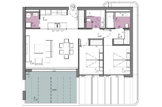 Etagen Apartment in Calpe zu verkaufen, Espace de vie 116 m², Zustand Erstbezug, + fussboden, Klimaanlage, 2 Chambres &agrave; coucher, 2 Badezimmer, Pool, ref.: HA-CAN-160-A01-16