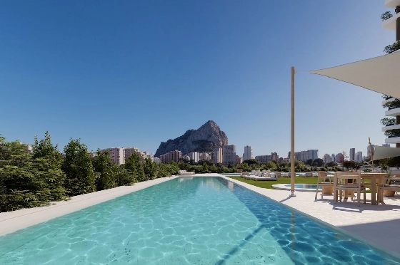 Etagen Apartment in Calpe zu verkaufen, Espace de vie 116 m², Zustand Erstbezug, + fussboden, Klimaanlage, 2 Chambres &agrave; coucher, 2 Badezimmer, Pool, ref.: HA-CAN-160-A01-2