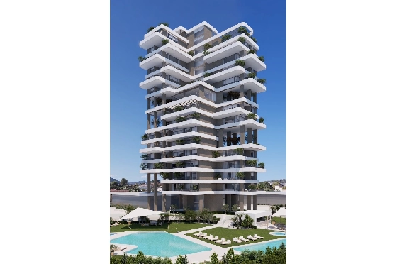 Etagen Apartment in Calpe zu verkaufen, Espace de vie 116 m², Zustand Erstbezug, + fussboden, Klimaanlage, 2 Chambres &agrave; coucher, 2 Badezimmer, Pool, ref.: HA-CAN-160-A01-4