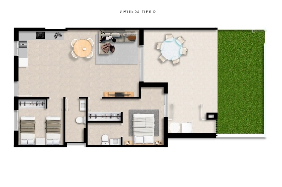 Apartment in Torrevieja(La Mata, Torrevieja, Costa Blanca) zu verkaufen, Espace de vie 65 m², Terrain 115 m², 2 Chambres &agrave; coucher, 2 Badezimmer, Pool, ref.: TW-EDEN-BEACH-2-26