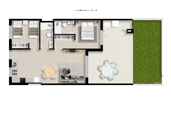 Apartment in Torrevieja(La Mata, Torrevieja, Costa Blanca) zu verkaufen, Espace de vie 65 m², Terrain 115 m², 2 Chambres &agrave; coucher, 2 Badezimmer, Pool, ref.: TW-EDEN-BEACH-2-27