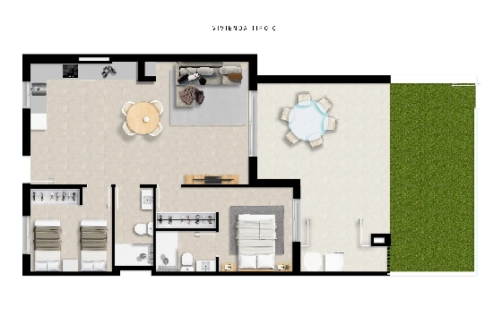 Apartment in Torrevieja(La Mata, Torrevieja, Costa Blanca) zu verkaufen, Espace de vie 65 m², Terrain 115 m², 2 Chambres &agrave; coucher, 2 Badezimmer, Pool, ref.: TW-EDEN-BEACH-2-28