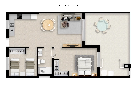 Apartment in Torrevieja(La Mata, Torrevieja, Costa Blanca) zu verkaufen, Espace de vie 65 m², Terrain 115 m², 2 Chambres &agrave; coucher, 2 Badezimmer, Pool, ref.: TW-EDEN-BEACH-2-30