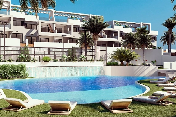 Erdgeschoss Apartment in Torrevieja zu verkaufen, Espace de vie 131 m², Zustand Erstbezug, 2 Chambres &agrave; coucher, 2 Badezimmer, Pool, ref.: HA-TON-221-A01-2