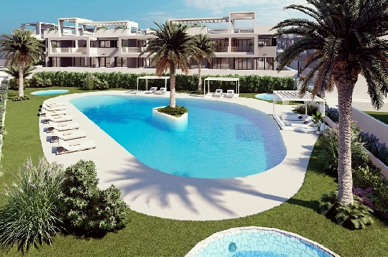 Erdgeschoss Apartment in Torrevieja zu verkaufen, Espace de vie 131 m², Zustand Erstbezug, 2 Chambres &agrave; coucher, 2 Badezimmer, Pool, ref.: HA-TON-221-A01-5