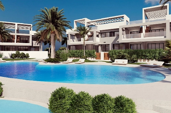 Erdgeschoss Apartment in Torrevieja zu verkaufen, Espace de vie 131 m², Zustand Erstbezug, 2 Chambres &agrave; coucher, 2 Badezimmer, Pool, ref.: HA-TON-221-A01-7