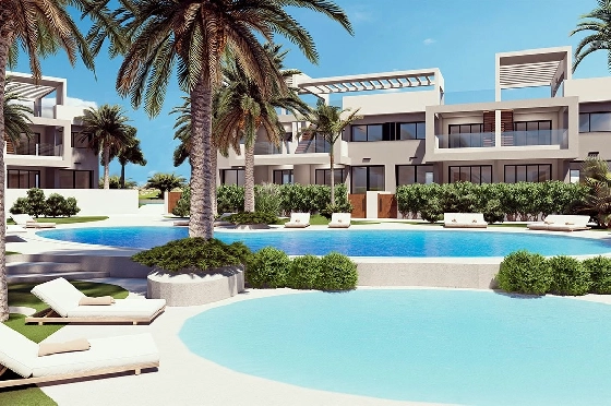 Erdgeschoss Apartment in Torrevieja zu verkaufen, Espace de vie 131 m², Zustand Erstbezug, 2 Chambres &agrave; coucher, 2 Badezimmer, Pool, ref.: HA-TON-221-A01-9