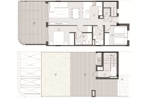 Penthouse Apartment in Torrevieja zu verkaufen, Espace de vie 156 m², Zustand Erstbezug, 2 Chambres &agrave; coucher, 2 Badezimmer, Pool, ref.: HA-TON-290-A03-14