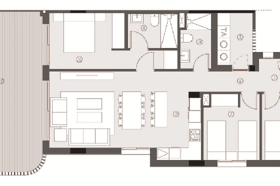 Etagen Apartment in Torrevieja zu verkaufen, Espace de vie 131 m², Zustand Erstbezug, 3 Chambres &agrave; coucher, 2 Badezimmer, Pool, ref.: HA-TON-290-A02-15