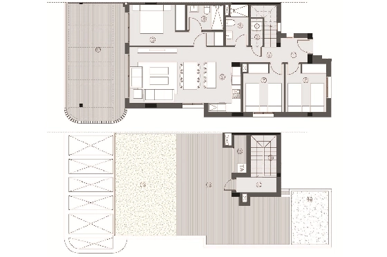 Penthouse Apartment in Torrevieja zu verkaufen, Espace de vie 193 m², Zustand Erstbezug, 3 Chambres &agrave; coucher, 2 Badezimmer, Pool, ref.: HA-TON-290-A04-14