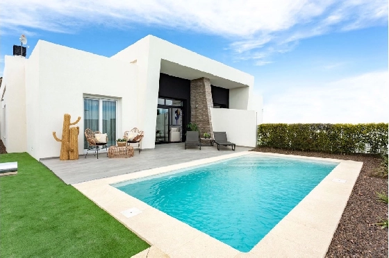 Doppelhaushälfte in Algorfa zu verkaufen, Espace de vie 200 m², Zustand Erstbezug, Klimaanlage, Terrain 450 m², 3 Chambres &agrave; coucher, 2 Badezimmer, Pool, ref.: HA-ARN-115-D01-1