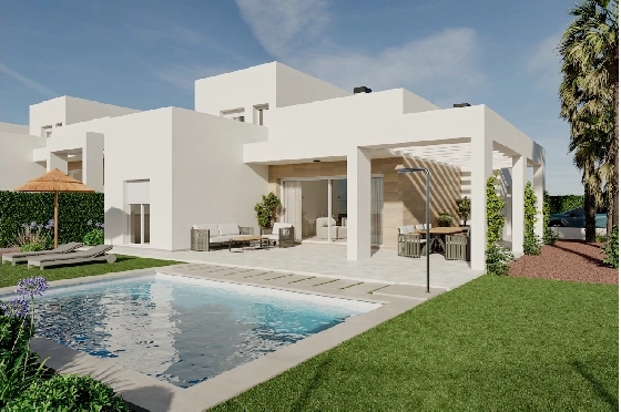 Villa in Algorfa zu verkaufen, Espace de vie 298 m², Zustand Erstbezug, Klimaanlage, Terrain 442 m², 4 Chambres &agrave; coucher, 3 Badezimmer, Pool, ref.: HA-ARN-116-E01-1