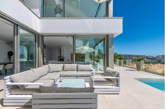 Villa in Moraira zu verkaufen, Espace de vie 370 m², Baujahr 2022, Klimaanlage, Terrain 813 m², 4 Chambres &agrave; coucher, 4 Badezimmer, Pool, ref.: AM-12683DR-1