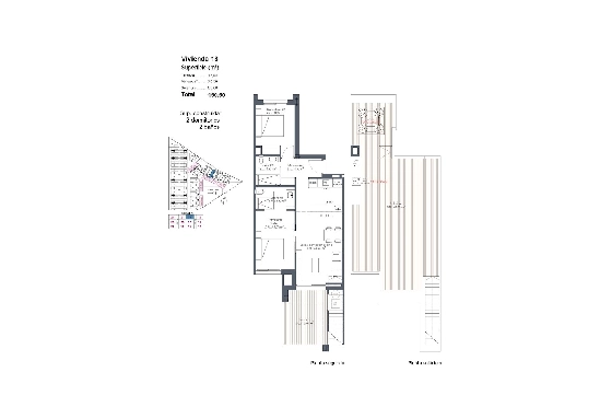 Penthouse Apartment in Los Alcazares zu verkaufen, Espace de vie 150 m², Zustand Erstbezug, Klimaanlage, 2 Chambres &agrave; coucher, 2 Badezimmer, Pool, ref.: HA-LAN-480-A02-28