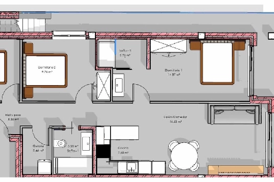 Penthouse Apartment in Guardamar del Segura zu verkaufen, Espace de vie 182 m², Zustand Erstbezug, 3 Chambres &agrave; coucher, 2 Badezimmer, Pool, ref.: HA-GUN-439-A04-10