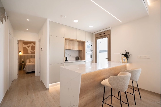 Eck-Reihenhaus in Los Alcazares zu verkaufen, Espace de vie 146 m², Zustand Erstbezug, Klimaanlage, Terrain 177 m², 3 Chambres &agrave; coucher, 2 Badezimmer, Pool, ref.: HA-LAN-480-Q01-3