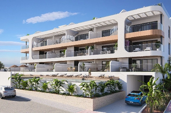 Etagen Apartment in Benijofar zu verkaufen, Espace de vie 103 m², Zustand Erstbezug, 3 Chambres &agrave; coucher, 2 Badezimmer, Pool, ref.: HA-BNN-319-A01-3