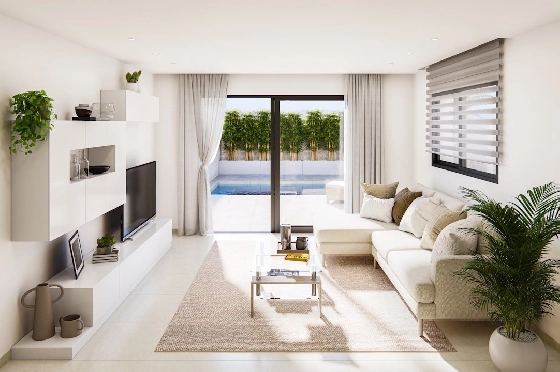 Doppelhaushälfte in San Fulgencio zu verkaufen, Espace de vie 108 m², Zustand Erstbezug, Klimaanlage, Terrain 245 m², 3 Chambres &agrave; coucher, 2 Badezimmer, Pool, ref.: HA-MAN-301-D01-3
