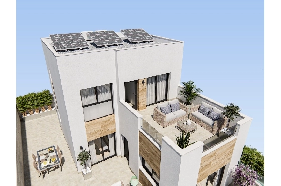 Doppelhaushälfte in San Fulgencio zu verkaufen, Espace de vie 108 m², Zustand Erstbezug, Klimaanlage, Terrain 245 m², 3 Chambres &agrave; coucher, 2 Badezimmer, Pool, ref.: HA-MAN-301-D01-5