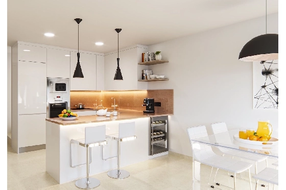 Villa in San Fulgencio zu verkaufen, Espace de vie 108 m², Zustand Erstbezug, Klimaanlage, Terrain 244 m², 3 Chambres &agrave; coucher, 2 Badezimmer, Pool, ref.: HA-MAN-301-E01-4