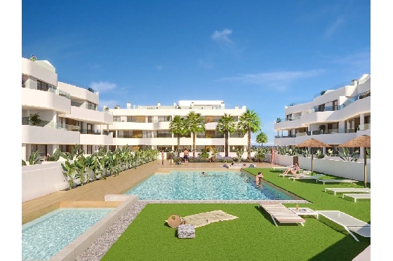 Penthouse Apartment in Los Alcazares zu verkaufen, Espace de vie 188 m², Zustand Erstbezug, 3 Chambres &agrave; coucher, 2 Badezimmer, Pool, ref.: HA-LAN-492-A02-1
