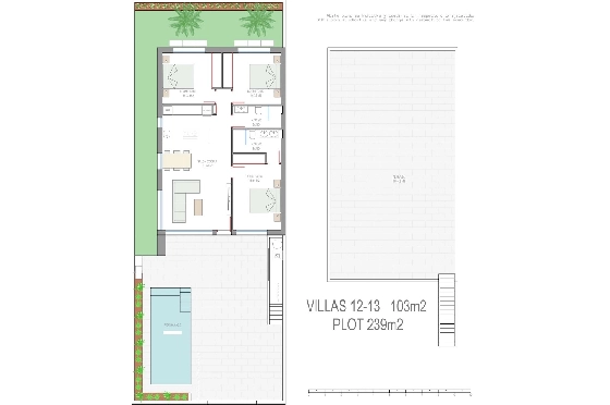 Villa in Los Alcazares zu verkaufen, Espace de vie 198 m², Zustand Erstbezug, Klimaanlage, Terrain 235 m², 3 Chambres &agrave; coucher, 2 Badezimmer, Pool, ref.: HA-LAN-501-E01-30